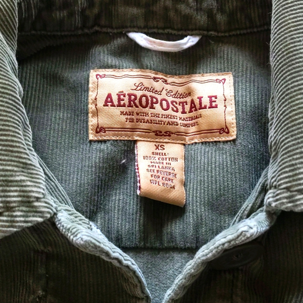 Aeropostale Olive Green Courdoroy Jacket XS - Picture 3 of 4